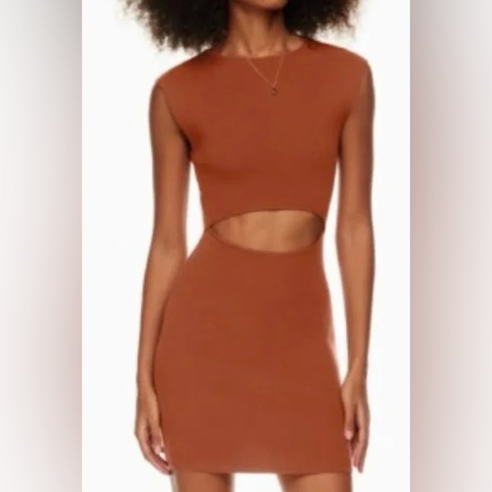 Wilfred Rust Cutout Bodycon Dress